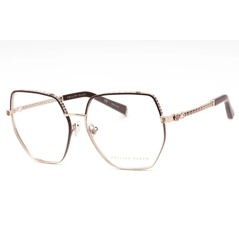 NWT PHILIPP PLEIN VPP054S 0K99 Shiny Red Gold Eyeglasses